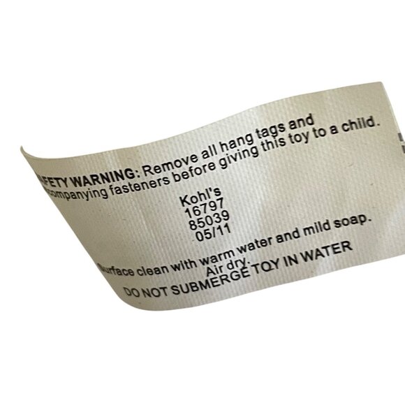 Kohls Holiday Polar Bear Plush Toy With Red Santa Hat 10" Tall White Soft Polyes - Picture 6 of 6